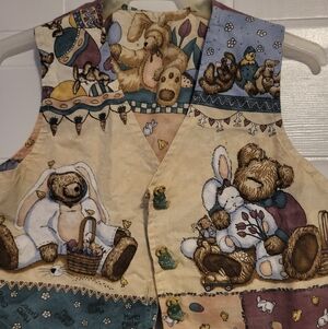 Childs Patchwork Teddy Bear Vest